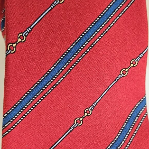 Equestrian Themed Silk Tie Lot of 2 Angeli CarIo Colorado Italy AOP W4 L57.5 - Picture 12 of 16